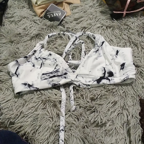 White Black Marble Swirl Bikini - Picture 4 of 5